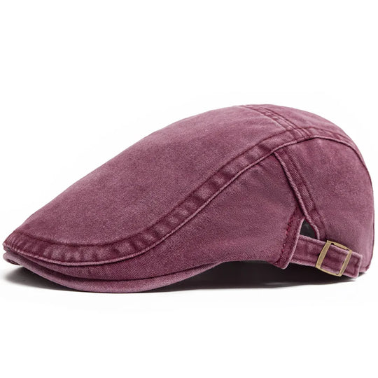 Casquette Plate en Jean Délavé - Style Rétro Américain