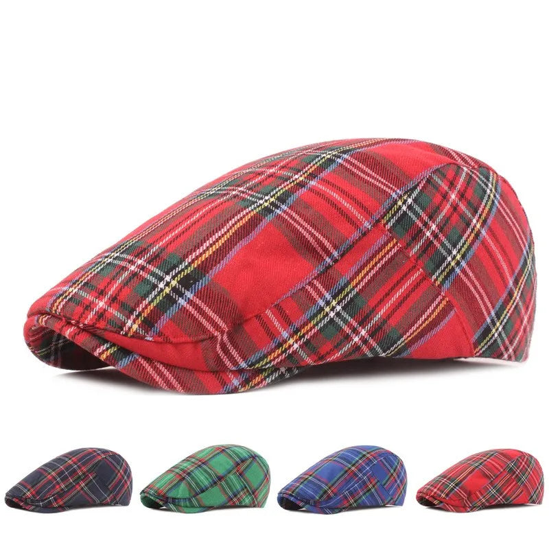 Casquette Plate à Carreaux Classique
