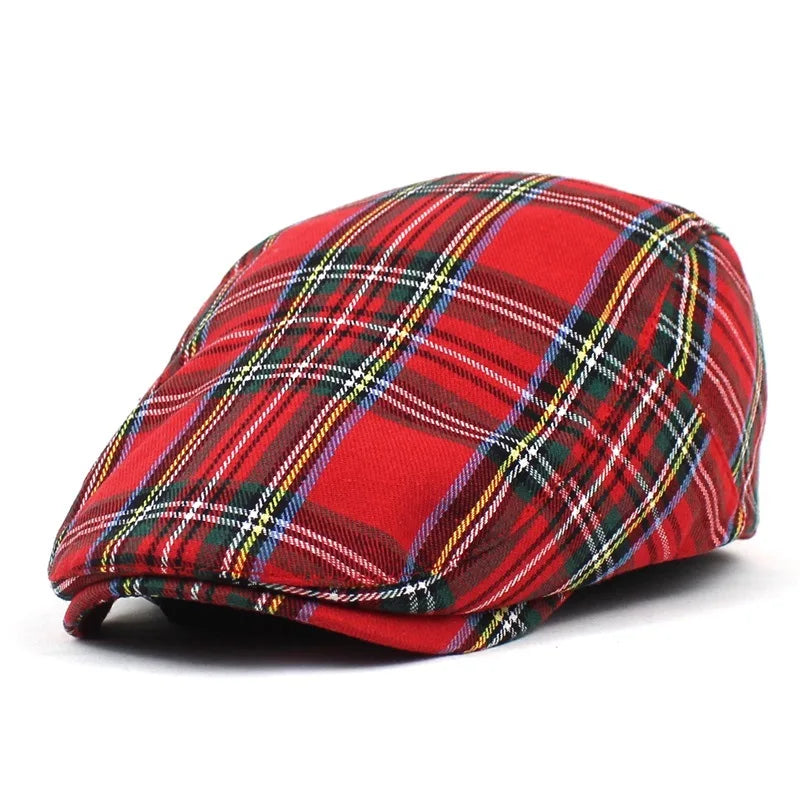 Casquette Plate à Carreaux Classique