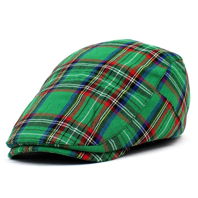 Casquette Plate à Carreaux Classique