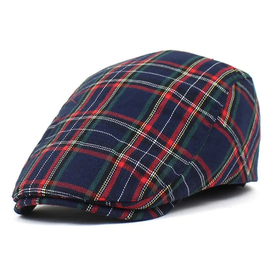Casquette Plate à Carreaux Classique