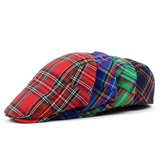 Casquette Plate à Carreaux Classique