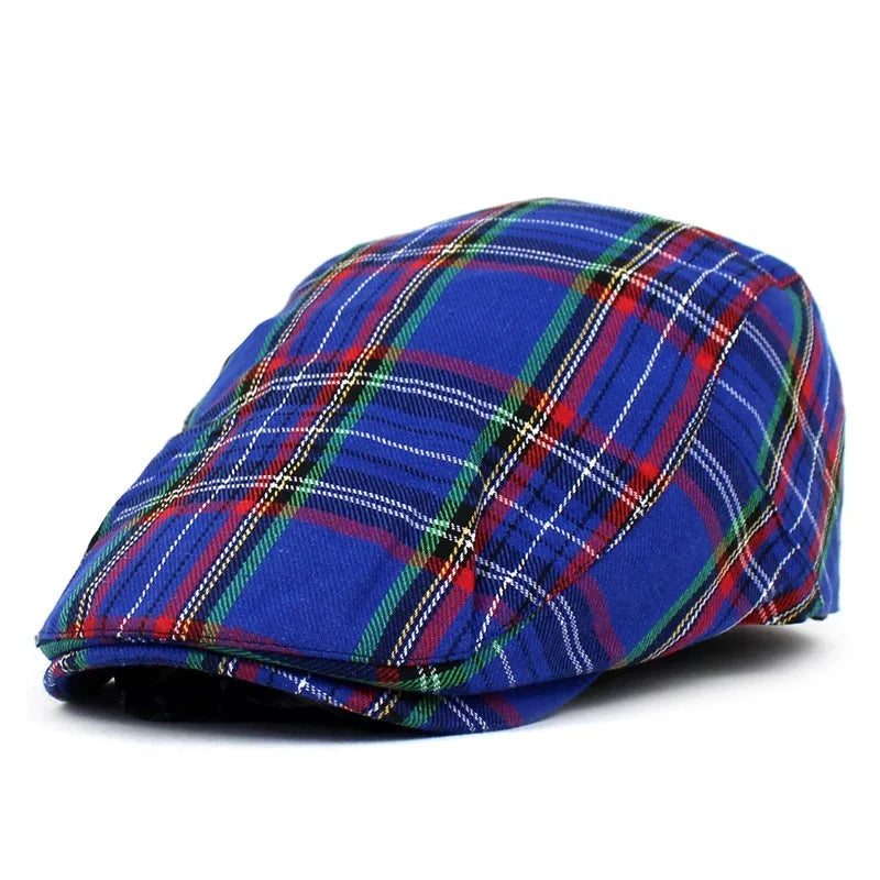Casquette Plate à Carreaux Classique