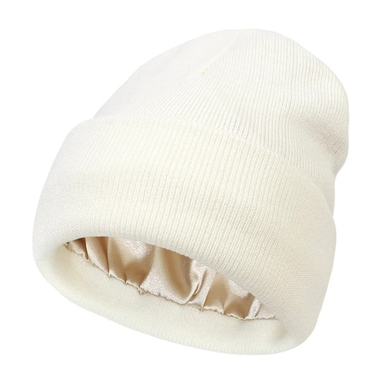 Bonnet Tricoté Doublure Satin
